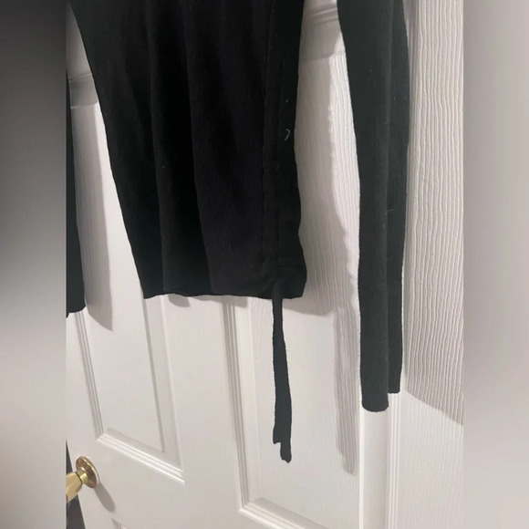 All Saints Black V Neck Vana Jumper Sweater 100% Merino Wool Size Medium - Picture 3 of 7